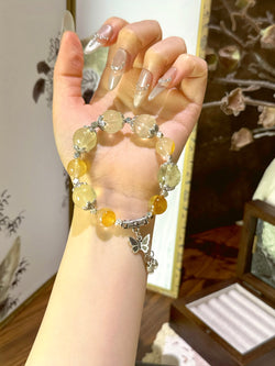 ▫️▪️ Citrine yellow gum flower bracelet