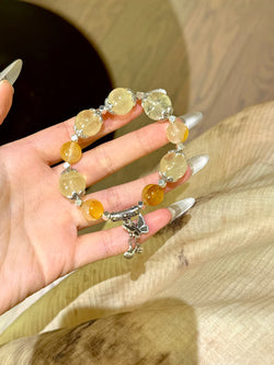 ▫️▪️ Citrine yellow gum flower bracelet