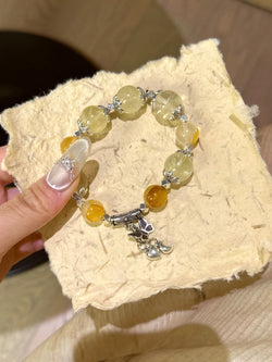 ▫️▪️ Citrine yellow gum flower bracelet