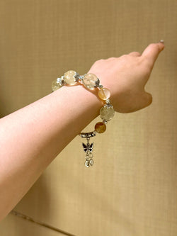 ▫️▪️ Citrine yellow gum flower bracelet