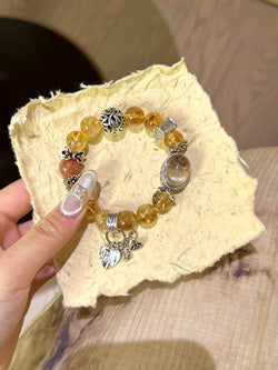 ▫️▪️ Yellow tower crystal red glue flower ghost magic box bracelet
