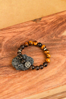 ▫️▪️ Tea crystal yellow tiger eye bracelet (men)