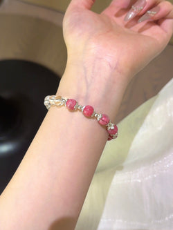 ▫️▪️ Rose stone white crystal bracelet