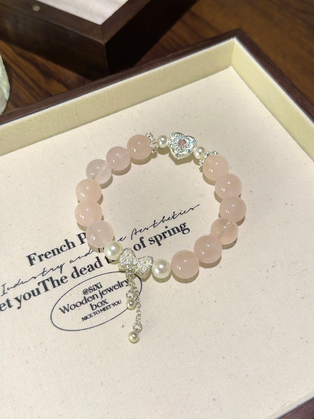 ▫️▪️ Pink crystal bead bracelet