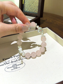 ▫️▪️ Pink crystal bead bracelet