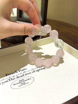 ▫️▪️ Pink crystal white crystal conformal bracelet