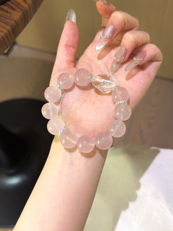 ▫️▪️ Pink crystal white crystal conformal bracelet