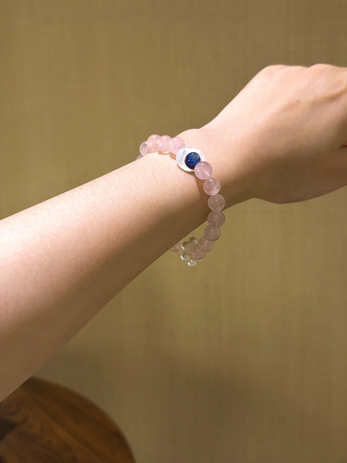 ▫️▪️ Pink crystal lapis lazuli bracelet