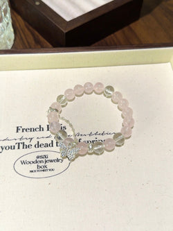 ▫️▪️ Pink crystal white crystal bracelet