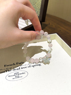 ▫️▪️ Pink crystal white crystal bracelet