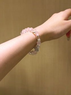▫️▪️ Pink crystal white crystal bracelet