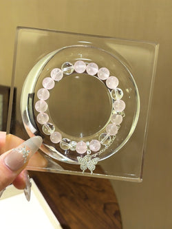 ▫️▪️ Pink crystal white crystal bracelet