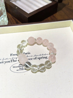 ▫️▪️ Pink crystal white crystal fox fox ball bracelet
