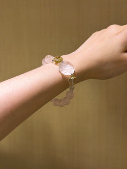 ▫️▪️ Pink crystal kunzite white crystal fox bracelet