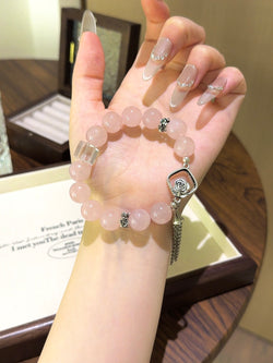 ▫️▪️ Pink crystal white crystal sugar cube bracelet