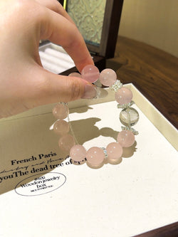 ▫️▪️ Pink crystal green ghost bracelet