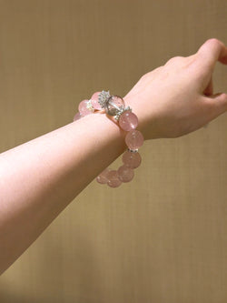▫️▪️ Pink crystal green ghost bracelet