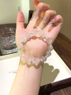 ▫️▪️ Pink crystal white crystal sugar cube bracelet