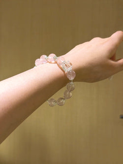▫️▪️ Pink crystal white crystal sugar cube bracelet