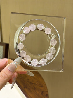 ▫️▪️ Pink crystal white crystal sugar cube bracelet