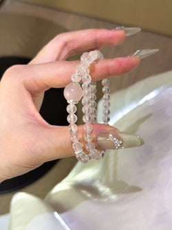 ▫️▪️ Pink crystal multi-loop bracelet