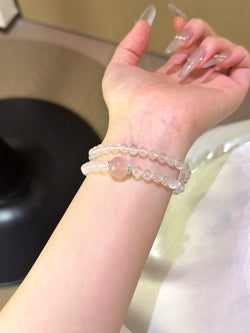 ▫️▪️ Pink crystal multi-loop bracelet
