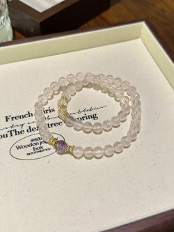 ▫️▪️ Pink crystal double hoop bracelet