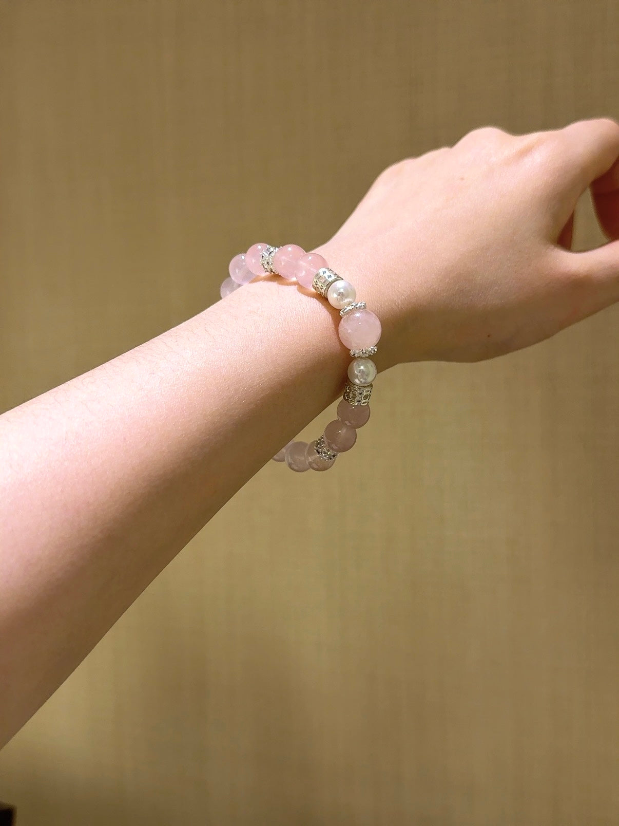▫️▪️ Pink crystal bead bracelet