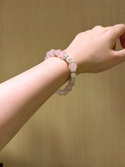 ▫️▪️ Pink crystal bead bracelet