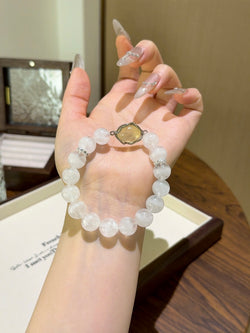 ▫️▪️ White Ghost Citrine Box Bracelet
