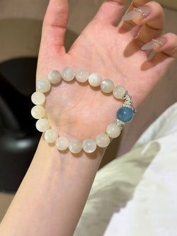 ▫️▪️ White moonlight aquamarine bracelet