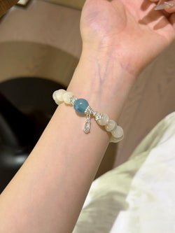 ▫️▪️ White moonlight aquamarine bracelet