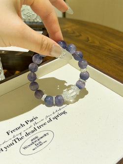▫️▪️ Brushed fluorite white ghost bracelet