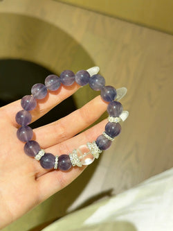 ▫️▪️ Brushed fluorite white ghost bracelet