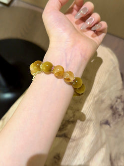 ▫️▪️ Golden tiger eye yellow gum flower bracelet