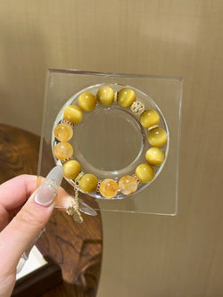 ▫️▪️ Golden tiger eye yellow gum flower bracelet