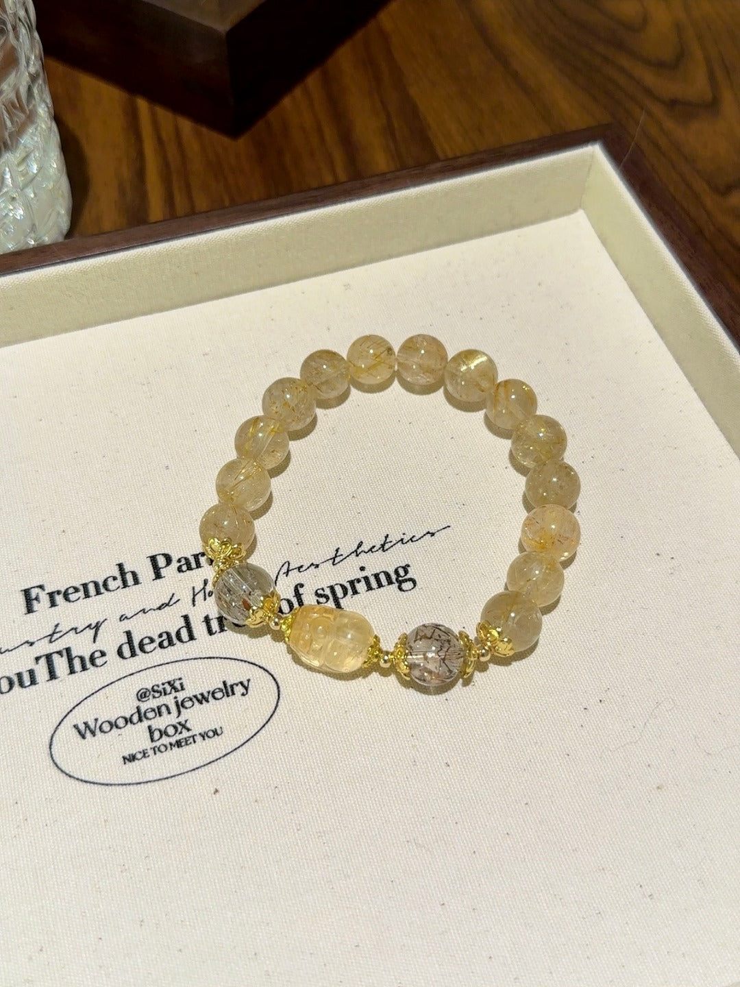 ▫️▪️ Blonde crystal black gold super citrine pixiu bracelet