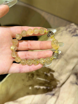 ▫️▪️ Blonde crystal black gold super citrine pixiu bracelet