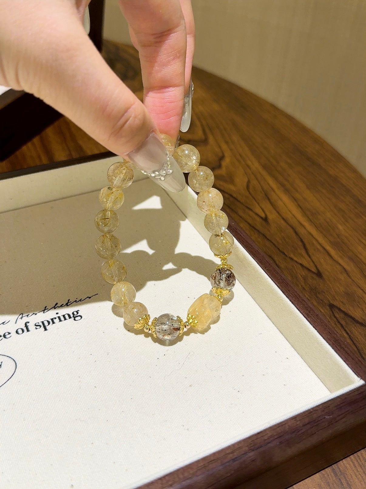 ▫️▪️ Blonde crystal black gold super citrine pixiu bracelet