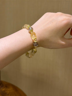 ▫️▪️ Blonde crystal black gold super citrine pixiu bracelet