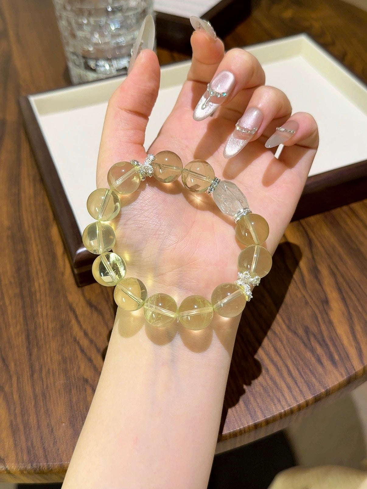 ▫️▪️ Citrine green fluorite bracelet