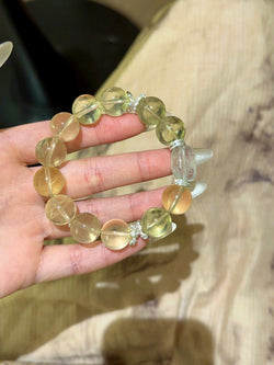 ▫️▪️ Citrine green fluorite bracelet