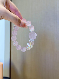▫️▪️ Pink crystal rose bracelet