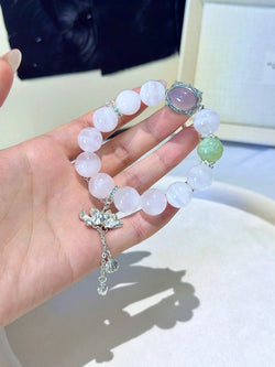 ▫️▪️ White ghost Xiuyu powder crystal magic box bracelet