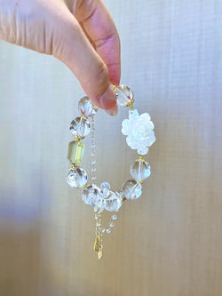 ▫️▪️ White crystal citrine bracelet