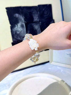 ▫️▪️ White crystal citrine bracelet