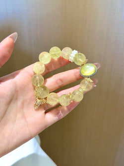 ▫️▪️ Citrine yellow lepidolite magic box bracelet