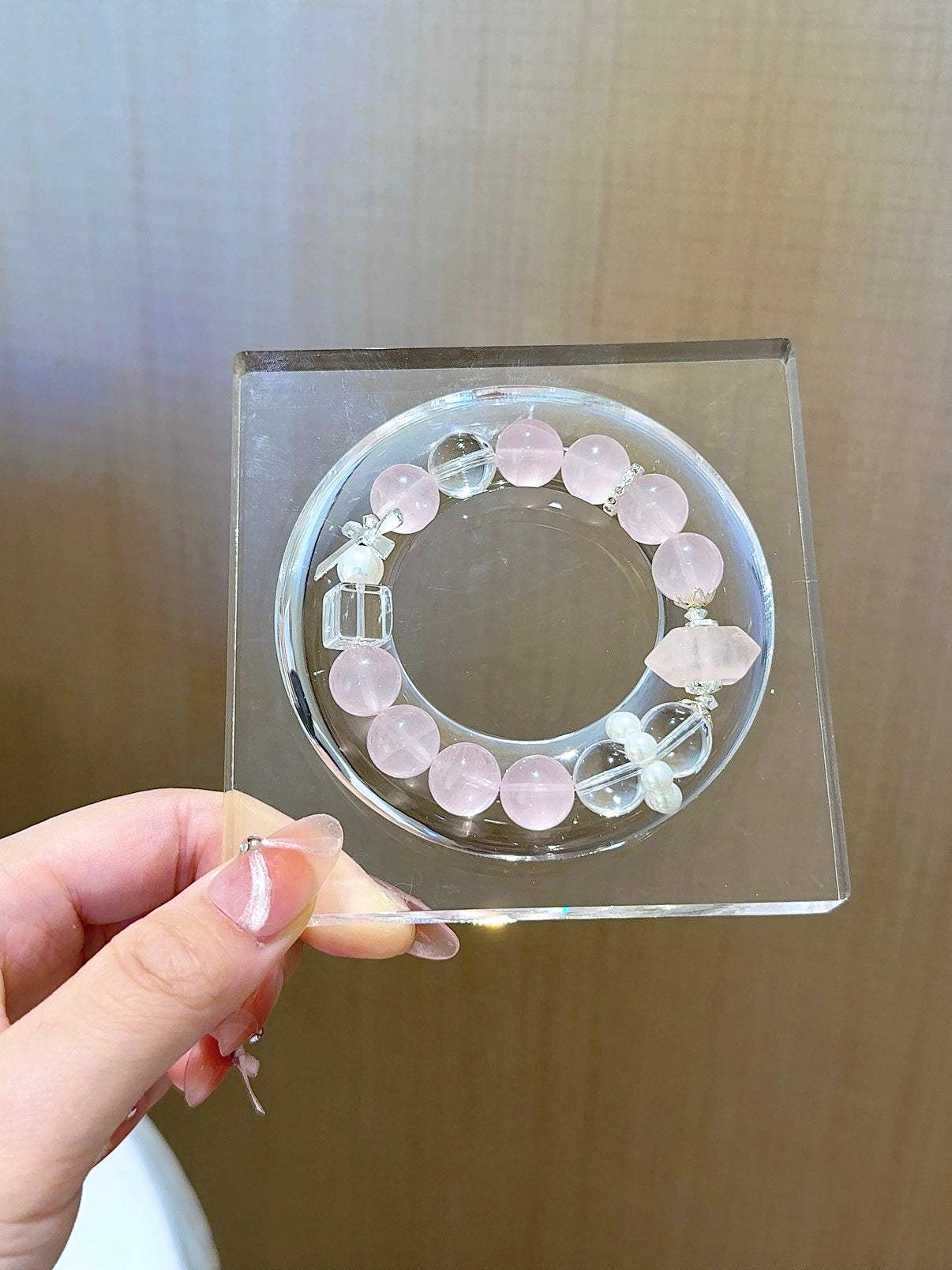 ▫️▪️ Pink crystal double-pointed bracelet