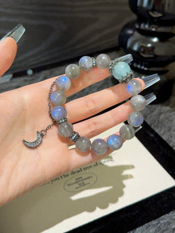 ▫️▪️ Grey moonlight aquamarine bracelet
