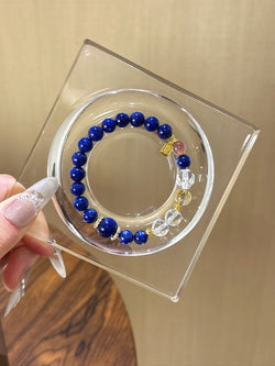 ▫️▪️ Lapis lazuli white crystal strawberry crystal bracelet